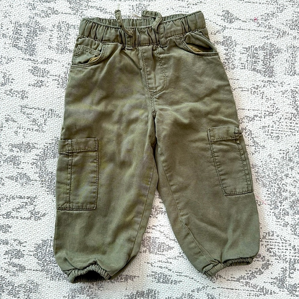 Zara Toddler Boys lined green trousers size 2T